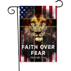 🇺🇸Psalm 118:6 “Faith Over Fear” Lion Of Judah American Flag Double Sided Flag!